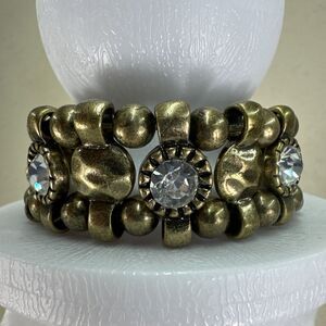 premier designs Rhinestone Eccentric Bracelet  Antique Gold-tone Retired Piece